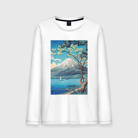 Мужской лонгслив хлопок с принтом Mount Fuji from Lake Yamanaka (Гора Фудзи) в Кировске, 100% хлопок |  | japan | винтаж | горы | картины | море | природа | фудзи | япония | японская анимация | японская эстетика | японский стиль