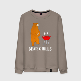 Мужской свитшот хлопок с принтом Bear Grills (Беар Гриллс) в Санкт-Петербурге, 100% хлопок |  | bear | bear grills | беар гриллс | белый | биргрилс | бурый | гризли | гриль | зверь | косолапый | медведи | медведь | мишка | панда | прикол | топтыгин | хищник | шутка