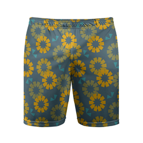 Мужские шорты спортивные с принтом Абстрактные подсолнухи в Курске,  |  | абстракция | паттерн | подсолнухи | природа | цветочный | цветы