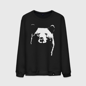 Мужской свитшот хлопок с принтом Медвежий лик в Кировске, 100% хлопок |  | bear | белый | бурый | гризли | зверь | косолапый | медведи | медведь | мишка | панда | топтыгин | хищник