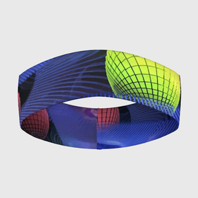 Повязка на голову 3D с принтом Геометрический фрактальный неоновый паттерн  Geometric fractal neon pattern в Курске,  |  | abstraction | fractal | geometry | neon | pattern | vanguard | абстракция | авангард | геометрия | неон | узор | фрактал