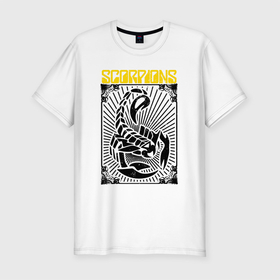 Мужская футболка хлопок Slim с принтом Scorpions   Rock Believer в Новосибирске, 92% хлопок, 8% лайкра | приталенный силуэт, круглый вырез ворота, длина до линии бедра, короткий рукав | metal | rock | rock believer | scorpions | глэм метал | клаус майне | маттиас ябс | метал | микки ди | павел мончивода | рок | рудольф шенкер | скорпион | скорпионс | хард рок | хеви метал