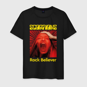 Мужская футболка хлопок с принтом Rock Believer Album в Петрозаводске, 100% хлопок | прямой крой, круглый вырез горловины, длина до линии бедер, слегка спущенное плечо. | metal | rock | rock believer | scorpions | глэм метал | клаус майне | маттиас ябс | метал | микки ди | павел мончивода | рок | рудольф шенкер | скорпион | скорпионс | хард рок | хеви метал