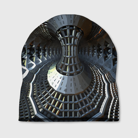 Шапка 3D с принтом Механистический индустриальный паттерн   Броня   Mechanistic Industrial Pattern   Armor в Петрозаводске, 100% полиэстер | универсальный размер, печать по всей поверхности изделия | abstraction | armor | industry | metal | pattern | vanguard | абстракция | авангард | броня | индустрия | металл | узор