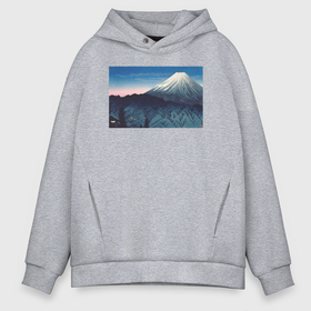 Мужское худи Oversize хлопок с принтом Mount Fuji From Hakone (Гора Фудзи) в Санкт-Петербурге, френч-терри — 70% хлопок, 30% полиэстер. Мягкий теплый начес внутри —100% хлопок | боковые карманы, эластичные манжеты и нижняя кромка, капюшон на магнитной кнопке | japan | винтаж | горы | пейзаж | природа | фудзи | япония | японская анимация | японская эстетика | японский стиль