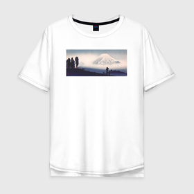 Мужская футболка хлопок Oversize с принтом Mount Fuji (1932)   Гора Фудзи в Тюмени, 100% хлопок | свободный крой, круглый ворот, “спинка” длиннее передней части | japan | винтаж | горы | пейзаж | природа | фудзи | япония | японская | японская анимация | японская эстетика | японский стиль