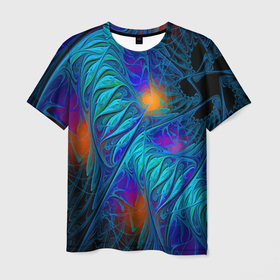 Мужская футболка 3D с принтом Neon pattern   Неоновый паттерн в Санкт-Петербурге, 100% полиэфир | прямой крой, круглый вырез горловины, длина до линии бедер | abstraction | fashion | neon | pattern | vanguard | абстракция | авангард | мода | неон | узор