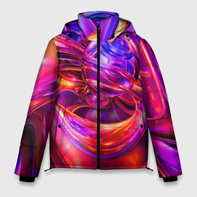Мужская зимняя куртка 3D с принтом Abstract color neon composition   Абстрактная неоновая цветная композиция в Петрозаводске, верх — 100% полиэстер; подкладка — 100% полиэстер; утеплитель — 100% полиэстер | длина ниже бедра, свободный силуэт Оверсайз. Есть воротник-стойка, отстегивающийся капюшон и ветрозащитная планка. 

Боковые карманы с листочкой на кнопках и внутренний карман на молнии. | Тематика изображения на принте: abstraction | color | composition | neon | абстракция | композиция | неон | цвет