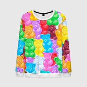 Мужской свитшот 3D с принтом мармеладные мишки разноцветные в Кировске, 100% полиэстер с мягким внутренним слоем | круглый вырез горловины, мягкая резинка на манжетах и поясе, свободная посадка по фигуре | background | bear | bears | colorful | gummy bears | haribo | marmalade | multicolor | sweets | мармелад | мармеладные мишки | медведи | медведь | мишки | мультицвет | разноцветный | сладости | фон | харибо