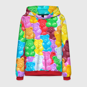Мужская толстовка 3D с принтом мармеладные мишки разноцветные в Тюмени, 100% полиэстер | двухслойный капюшон со шнурком для регулировки, мягкие манжеты на рукавах и по низу толстовки, спереди карман-кенгуру с мягким внутренним слоем. | Тематика изображения на принте: background | bear | bears | colorful | gummy bears | haribo | marmalade | multicolor | sweets | мармелад | мармеладные мишки | медведи | медведь | мишки | мультицвет | разноцветный | сладости | фон | харибо