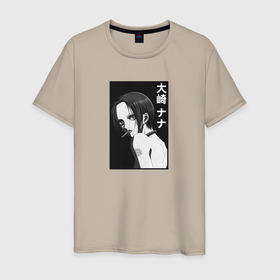 Мужская футболка хлопок с принтом Нана Осаки в Белгороде, 100% хлопок | прямой крой, круглый вырез горловины, длина до линии бедер, слегка спущенное плечо. | anime | nana | nana osaki | аниме | анимэ | нана | нана осаки