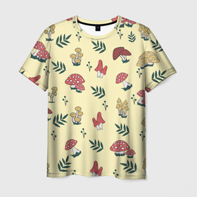 Мужская футболка 3D с принтом Mushroom, грибы  грибочки в Курске, 100% полиэфир | прямой крой, круглый вырез горловины, длина до линии бедер | грибники | грибы | индейцы | лес | поганки | природа | сновидения