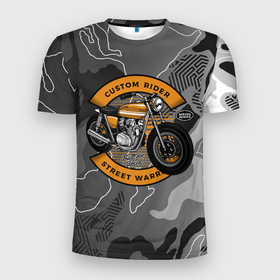 Мужская футболка 3D Slim с принтом Moto sport  Мотоцикл в Екатеринбурге, 100% полиэстер с улучшенными характеристиками | приталенный силуэт, круглая горловина, широкие плечи, сужается к линии бедра | moto | moto sport | байкер | мотоцикл | мотоциклист