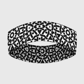 Повязка на голову 3D с принтом Геометрический узор с плетением линий в Екатеринбурге,  |  | pattern | вязь | геометия | кельты | мозаика | паттерн | плетение | узор