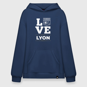 Худи SuperOversize хлопок с принтом Lyon Love Classic в Белгороде, 70% хлопок, 30% полиэстер, мягкий начес внутри | карман-кенгуру, эластичная резинка на манжетах и по нижней кромке, двухслойный капюшон
 | club | football | logo | love | lyon | lyonnais | olympique | клуб | лион | лого | мяч | символ | спорт | футбол | футболист | футболисты | футбольный