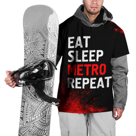 Накидка на куртку 3D с принтом Eat Sleep Metro Repeat | Арт в Кировске, 100% полиэстер |  | eat sleep metro repeat | logo | metro | игра | игры | краска | краски | лого | логотип | метро | символ