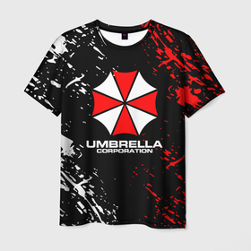 Мужская футболка 3D с принтом Umbrella Corporation  Resident Evil в Курске, 100% полиэфир | прямой крой, круглый вырез горловины, длина до линии бедер | corp | corporation | resident evil | umbrella | umbrella corporation | зомби апокалипсис | зонт | игра