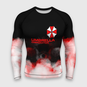 Мужской рашгард 3D с принтом Umbrella Corporation  туман ,  |  | corp | corporation | resident evil | umbrella | umbrella corporation | зомби апокалипсис | зонт | игра