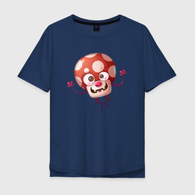 Мужская футболка хлопок Oversize с принтом Живой гриб мухомор в Тюмени, 100% хлопок | свободный крой, круглый ворот, “спинка” длиннее передней части | гриб | грибочек | живой гриб | мухомор | человечек