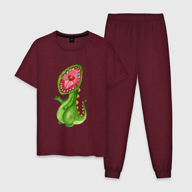 Мужская пижама хлопок с принтом Пасть  динозавра в Белгороде, 100% хлопок | брюки и футболка прямого кроя, без карманов, на брюках мягкая резинка на поясе и по низу штанин
 | dino | дино | динозавр | динозаврик | пасть