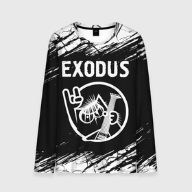 Мужской лонгслив 3D с принтом Exodus   КОТ   Краски в Тюмени, 100% полиэстер | длинные рукава, круглый вырез горловины, полуприлегающий силуэт | band | exodus | metal | rock | группа | кот | краска | рок | эксодус