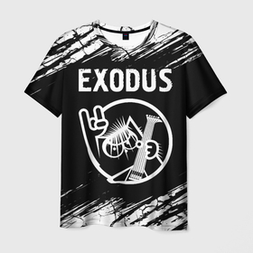 Мужская футболка 3D с принтом Exodus   КОТ   Краски в Петрозаводске, 100% полиэфир | прямой крой, круглый вырез горловины, длина до линии бедер | band | exodus | metal | rock | группа | кот | краска | рок | эксодус