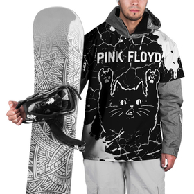 Накидка на куртку 3D с принтом Pink Floyd   Rock Cat в Белгороде, 100% полиэстер |  | band | floyd | metal | paint | pink | pink floyd | rock | брызги | группа | кот | краска | пинк | рок | рок кот | флойд