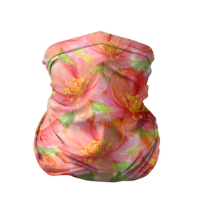 Бандана-труба 3D с принтом Необычные цветы в Курске, 100% полиэстер, ткань с особыми свойствами — Activecool | плотность 150‒180 г/м2; хорошо тянется, но сохраняет форму | букет | пестики | рисунок | тычинки | цветы
