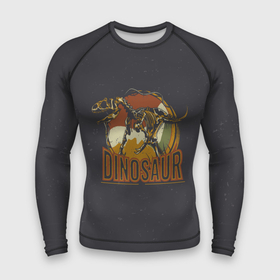 Мужской рашгард 3D с принтом Динозавр древность ,  |  | dinosaur | динозавр | древность | скелет | скелет динозавра | тиранозавр | хищник
