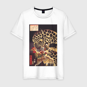 Мужская футболка хлопок с принтом The Tiger of Ryokoku (Тигр) , 100% хлопок | прямой крой, круглый вырез горловины, длина до линии бедер, слегка спущенное плечо. | japan | винтаж | животные | картины | петух | птицы | тигр | япония | японская анимация | японская эстетика | японский стиль