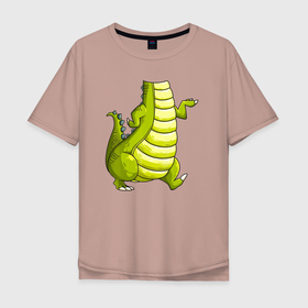 Мужская футболка хлопок Oversize с принтом Я аллигатор , 100% хлопок | свободный крой, круглый ворот, “спинка” длиннее передней части | alligator | crocodile | аллигатор | без головы | гавиал | кайман | крокодил | крокодилы | телезавр | тело | туловище | хищник