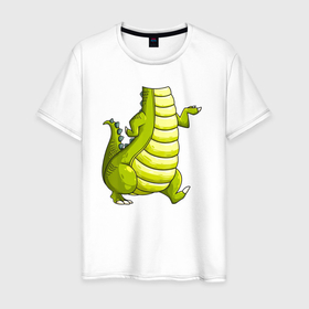 Мужская футболка хлопок с принтом Я аллигатор в Белгороде, 100% хлопок | прямой крой, круглый вырез горловины, длина до линии бедер, слегка спущенное плечо. | Тематика изображения на принте: alligator | crocodile | аллигатор | без головы | гавиал | кайман | крокодил | крокодилы | телезавр | тело | туловище | хищник