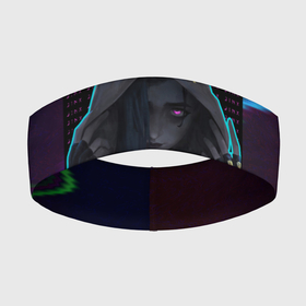Повязка на голову 3D с принтом Аркейн неон Jinx ,  |  | Тематика изображения на принте: arcane | jinx | league of legends | neon | аркейн | джинкс