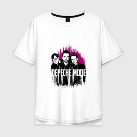 Мужская футболка хлопок Oversize с принтом DEPECHE MODE (GLOBAL SPIRIT TOUR) в Новосибирске, 100% хлопок | свободный крой, круглый ворот, “спинка” длиннее передней части | Тематика изображения на принте: 80 е | depeche | dm | группа | музыка | наслаждайтесь тишиной | новая волна | поп | электроника | электронная музыка
