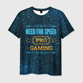 Мужская футболка 3D с принтом Need for Speed Gaming PRO , 100% полиэфир | прямой крой, круглый вырез горловины, длина до линии бедер | for | logo | need | need for speed | nfs | pro | speed | игра | игры | краска | лого | логотип | нид | нфс | символ | спрей