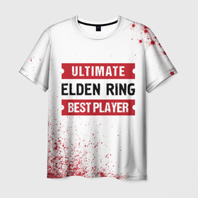 Мужская футболка 3D с принтом Elden Ring   Ultimate , 100% полиэфир | прямой крой, круглый вырез горловины, длина до линии бедер | elden | elden ring | logo | ring | ultimate | игра | игры | краска | краски | лого | логотип | ринг | символ | элден