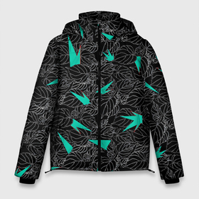 Мужская зимняя куртка 3D с принтом Колючий | Cactus в Екатеринбурге, верх — 100% полиэстер; подкладка — 100% полиэстер; утеплитель — 100% полиэстер | длина ниже бедра, свободный силуэт Оверсайз. Есть воротник-стойка, отстегивающийся капюшон и ветрозащитная планка. 

Боковые карманы с листочкой на кнопках и внутренний карман на молнии. | cactaceae | echinomelocactus | белые листья | белые листья на черном | гвоздичноцветные | зеленый кактус | кактус под листями | колит | колючий кактус | колючий человек | колючки | комнатные растения | острый