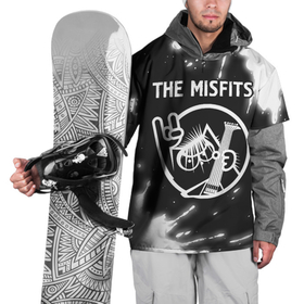 Накидка на куртку 3D с принтом The Misfits | КОТ | Краска в Курске, 100% полиэстер |  | band | metal | misfits | paint | rock | the | the misfits | брызги | группа | кот | краска | мисфитс | рок