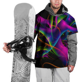 Накидка на куртку 3D с принтом Vanguard neon pattern   Авангардный неоновый паттерн в Новосибирске, 100% полиэстер |  | abstraction | color | neon | pattern | vanguard | абстракция | авангард | неон | паттерн | цвет