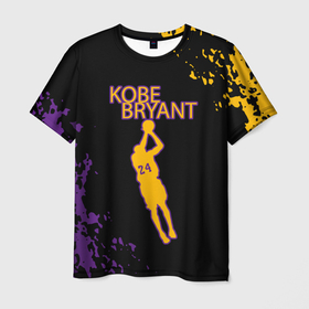 Мужская футболка 3D с принтом Kobe Bryant   Баскетболист 24 в Новосибирске, 100% полиэфир | прямой крой, круглый вырез горловины, длина до линии бедер | 24 | kobebryant | lakers | nba | баскетбол | баскетболист | коби брайант | лейкерс | нба | спорт