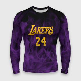 Мужской рашгард 3D с принтом Lakers 24  фиолетовое пламя в Курске,  |  | Тематика изображения на принте: 24 | kobebryant | lakers | nba | баскетбол | баскетболист | коби брайант | лейкерс | нба | спорт