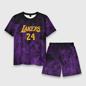 Мужской костюм с шортами 3D с принтом Lakers 24  фиолетовое пламя в Курске,  |  | Тематика изображения на принте: 24 | kobebryant | lakers | nba | баскетбол | баскетболист | коби брайант | лейкерс | нба | спорт