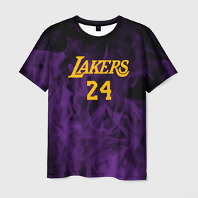 Мужская футболка 3D с принтом Lakers 24 | фиолетовое пламя в Курске, 100% полиэфир | прямой крой, круглый вырез горловины, длина до линии бедер | Тематика изображения на принте: 24 | kobebryant | lakers | nba | баскетбол | баскетболист | коби брайант | лейкерс | нба | спорт