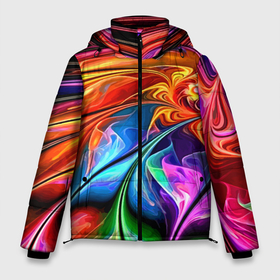 Мужская зимняя куртка 3D с принтом Красочный абстрактный цветочный паттерн   Color abstract pattern , верх — 100% полиэстер; подкладка — 100% полиэстер; утеплитель — 100% полиэстер | длина ниже бедра, свободный силуэт Оверсайз. Есть воротник-стойка, отстегивающийся капюшон и ветрозащитная планка. 

Боковые карманы с листочкой на кнопках и внутренний карман на молнии. | abstraction | color | flowers | ornament | pattern | абстракция | орнамент | узор | цвет | цветы