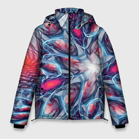 Мужская зимняя куртка 3D с принтом Абстрактный экспрессивный красочный паттерн   Abstract expressive color pattern в Новосибирске, верх — 100% полиэстер; подкладка — 100% полиэстер; утеплитель — 100% полиэстер | длина ниже бедра, свободный силуэт Оверсайз. Есть воротник-стойка, отстегивающийся капюшон и ветрозащитная планка. 

Боковые карманы с листочкой на кнопках и внутренний карман на молнии. | Тематика изображения на принте: abstraction | color | expression | pattern | абстракция | узор | цвет | экспрессия