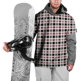 Накидка на куртку 3D с принтом Клетчатый красно черный паттерн в Санкт-Петербурге, 100% полиэстер |  | checkered pattern | plaid | red and black | клетка | шотландка