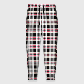 Мужские брюки 3D с принтом Клетчатый красно черный паттерн в Новосибирске, 100% полиэстер | манжеты по низу, эластичный пояс регулируется шнурком, по бокам два кармана без застежек, внутренняя часть кармана из мелкой сетки | checkered pattern | plaid | red and black | клетка | шотландка
