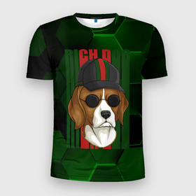 Мужская футболка 3D Slim с принтом Rich  dog в Кировске, 100% полиэстер с улучшенными характеристиками | приталенный силуэт, круглая горловина, широкие плечи, сужается к линии бедра | Тематика изображения на принте: dog | rich dog | богатство | богатый | богатый пес | пес | песик | собака | собачка