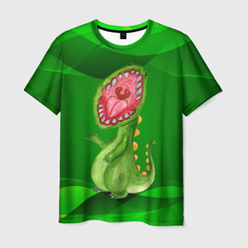 Мужская футболка 3D с принтом Пасть   динозавра в Кировске, 100% полиэфир | прямой крой, круглый вырез горловины, длина до линии бедер | dino | дино | динозавр | динозаврик | пасть