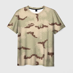 Мужская футболка 3D с принтом Камуфляж American 3Color Desert (PE) в Кировске, 100% полиэфир | прямой крой, круглый вырез горловины, длина до линии бедер | desert | америка | камуфляж | маскировка | пустыня